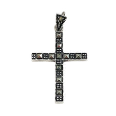 Sterling Silver & Marcasite Cross Pendant