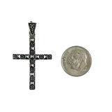 Sterling Silver & Marcasite Cross Pendant