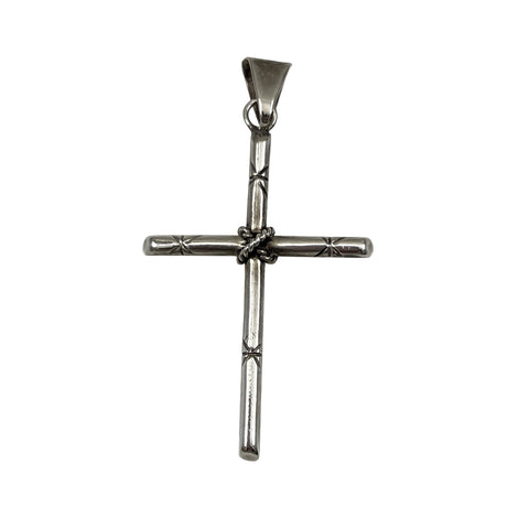 Sterling Silver Mexican Cross Pendant Vintage