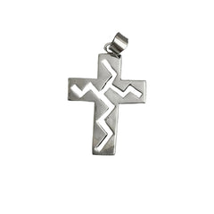 Sterling Cross Pendant Vintage Mexican Silver