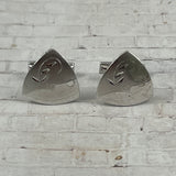 Vintage Sterling Silver Shield Cuff Links