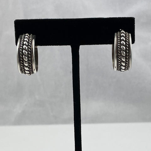 Sterling Silver Rope Hoop Earrings