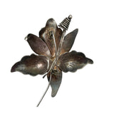 Mexican Sterling Floral Brooch- Signed DS Vintage