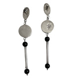 Long Black Onyx & Sterling Earrings Mexican