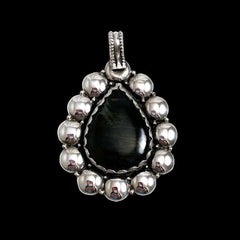 Large Diopside Cat's Eye Pendant Sterling Silver