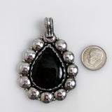 Large Diopside Cat's Eye Pendant Sterling Silver