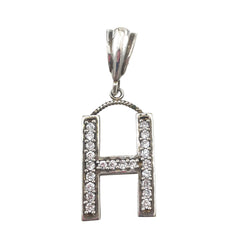 Sterling Silver & Rhinestone Initial H Pendant