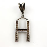 Sterling & Rhinestone Initial H Pendant