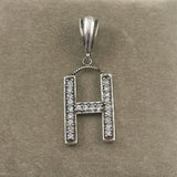 Sterling & Rhinestone Initial H Pendant