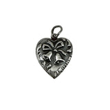 Sterling Silver Puffy Heart Wedding Bells Charm 1940's