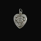 Sterling Silver Puffy Heart Knot Charm 1940's