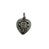 Sterling Silver Puffy Heart Knot Charm 1940's