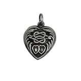 Sterling Silver Puffy Heart Knot Charm 1940's