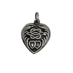 Sterling Silver Puffy Heart Knot Charm 1940's
