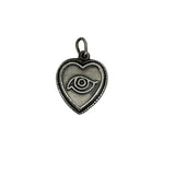 Sterling Silver Puffy Heart Palm Tree Charm 1940's