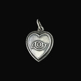 Sterling Silver Puffy Heart Palm Tree Charm 1940's