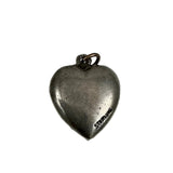 Sterling Silver Puffy Heart Palm Tree Charm 1940's