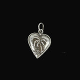 Sterling Silver Puffy Heart Palm Tree Charm 1940's
