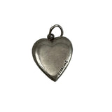 Sterling Silver Puffy Heart Palm Tree Charm 1940's