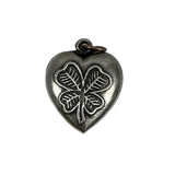 Sterling Puffy Heart Four Leaf Clover Charm Vintage