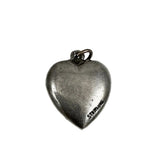 Sterling Puffy Heart Four Leaf Clover Charm Vintage