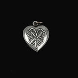 Sterling Puffy Heart Four Leaf Clover Charm Vintage