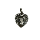 Sterling Silver Heart Charm with Rabbit 1940's