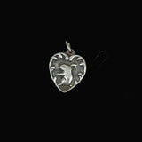 Sterling Silver Heart Charm with Rabbit 1940's