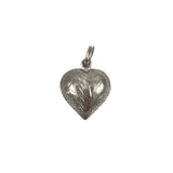 Sterling Hand Engraved Puffy Heart Charm Vintage