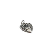 Sterling Repousse Puffy Heart Charm Vintage