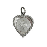 Sterling Silver Heart Charm Pendant by Crea Engraved Barbara Vintage