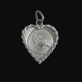 Sterling Silver Heart Charm Pendant by Crea Engraved Barbara Vintage