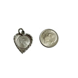 Sterling Silver Heart Charm Pendant by Crea Engraved Barbara Vintage