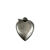 Sterling Silver Heart Charm with Bird 1940's