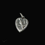 Sterling Silver Heart Charm with Bird 1940's