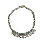 Sterling Silver Heart Charm Bracelet Vintage