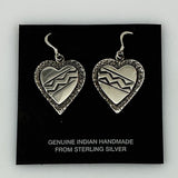 Sterling Silver Heart Native American Earrings by Ronnie Henry