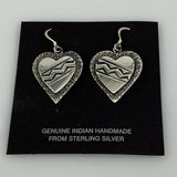Sterling Silver Heart Native American Earrings by Ronnie Henry