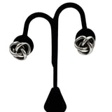Large Sterling Silver Knot Earrings with 14K gold posts