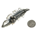 Sterling Mexican Leaf & Berries Brooch Signed RJP