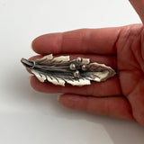 Sterling Mexican  Leaf Pendant Signed RJP