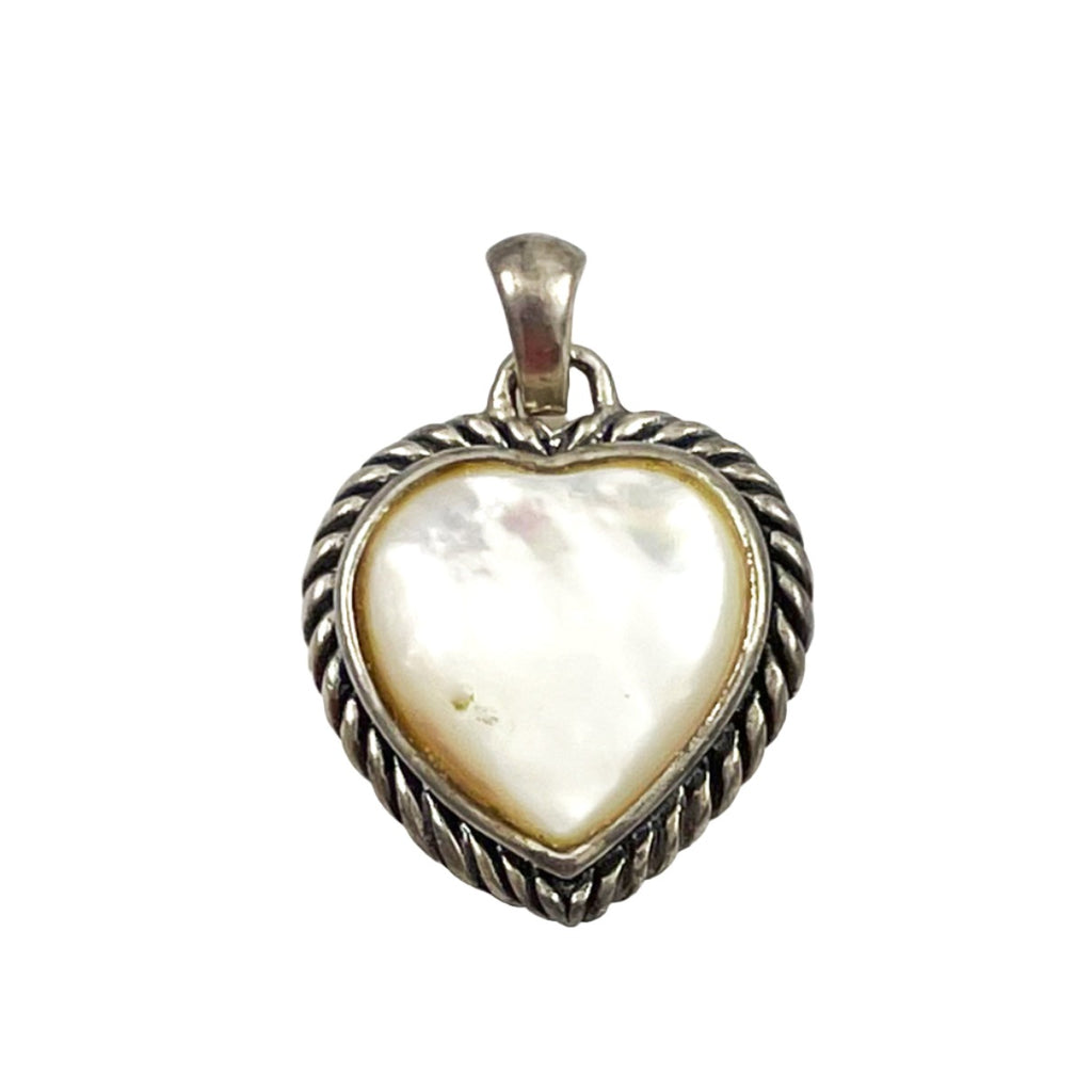 sterling silver mother pearl pendant heart