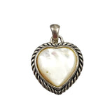 sterling silver mother pearl pendant heart
