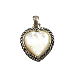 Sterling Mother of Pearl Heart Pendant