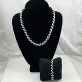 Sterling Silver San Marino Necklace Bracelet Set Italian