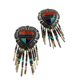 Multi-Gemstone Heart Native American Earrings