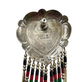 Multi-Gemstone Heart Native American Earrings QT signed
