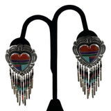 Multi-Gemstone Heart Native American Earrings