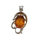 Sterling Faux Citrine Pendant Mexico Vintage