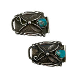 Turquoise & Silver Watch Band Tips Navajo